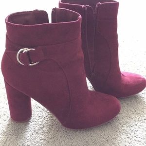 Wine heeled booties